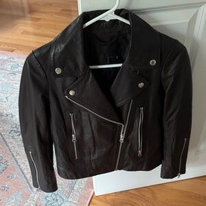 rag & bone Black Leather Asymmetric Moto Jacket